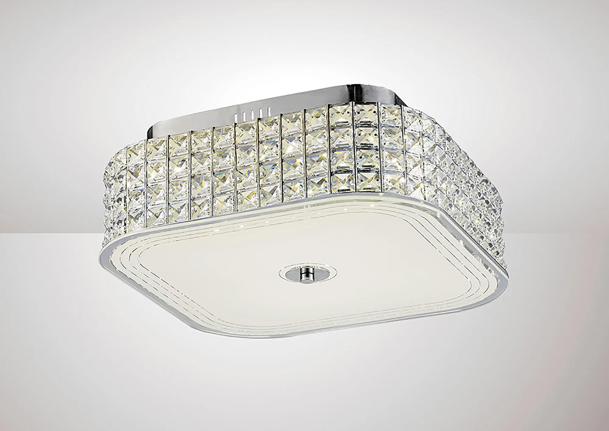 Hawthorne Crystal Ceiling Lights Diyas Ringed & Square Crystal Fittings